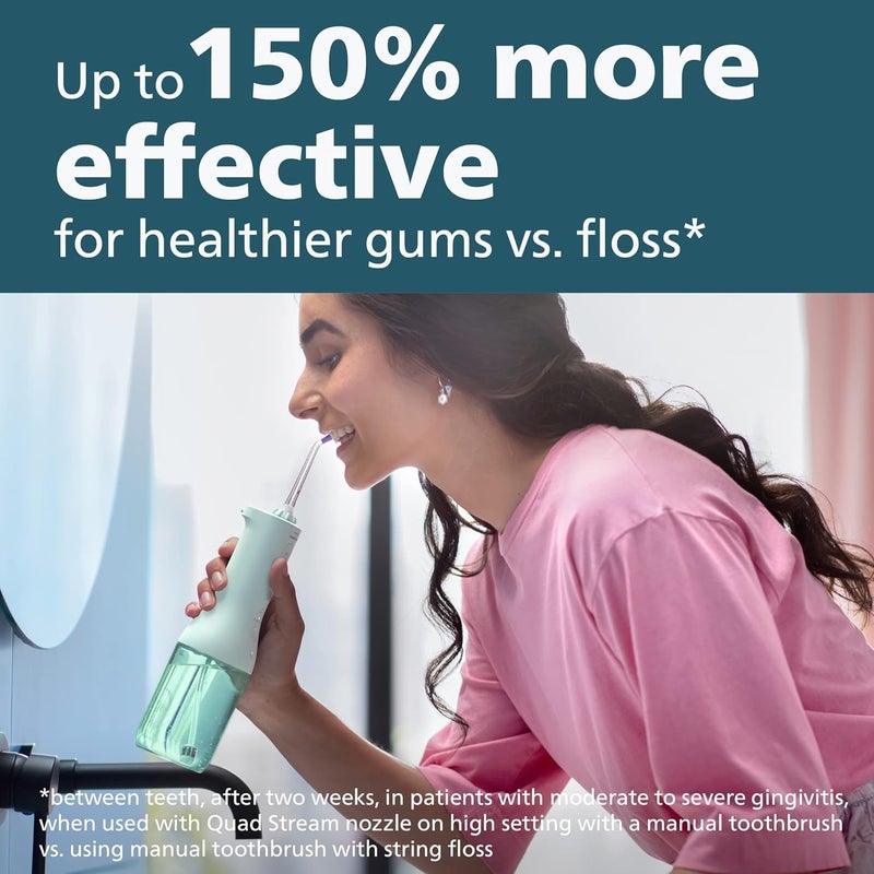 Philips Cordless Power Flosser 3000 with Quad Stream Technology, Ergonomic Design, Mint - Image 2